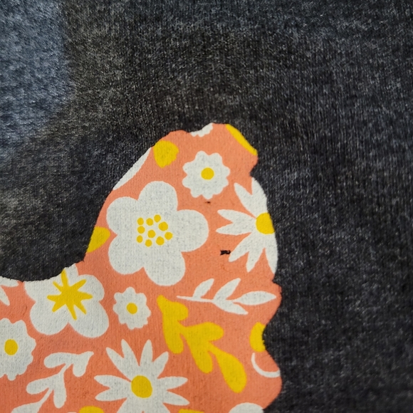 Instant Message 2XL heathered gray lightweigh floral chicken crewneck sweatshirt - Picture 5 of 9